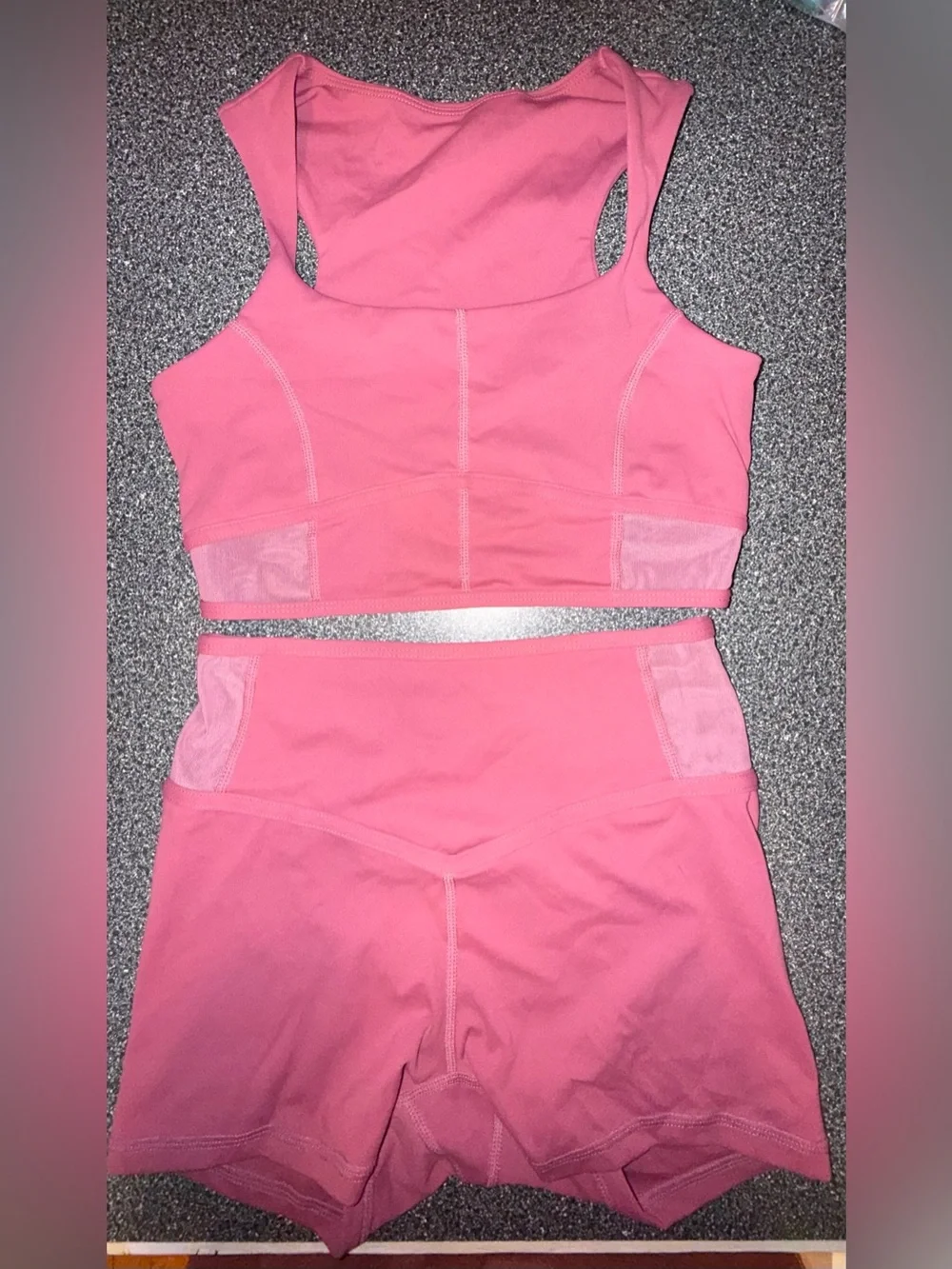 Honeycutt Dance Set 2 Piece Bra Top and Shorts Size Adult X-Small Rose/Pink